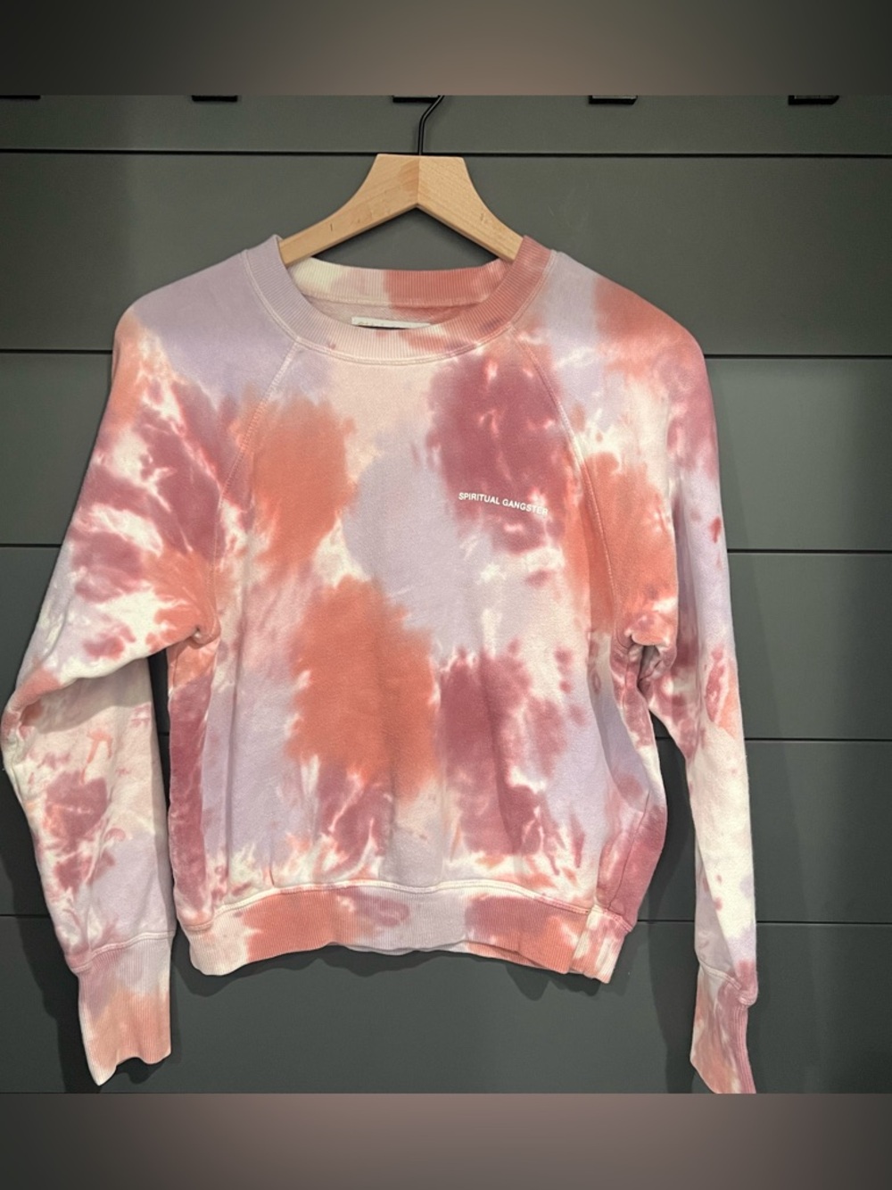 Spiritual Gangster Pink Tie-Dye Crew Sweatshirt
